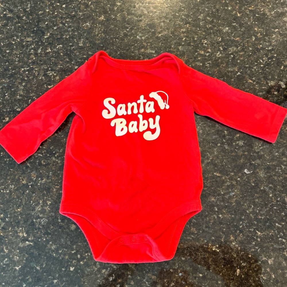 Cat & Jack Red 'Santa Baby' Bodysuit